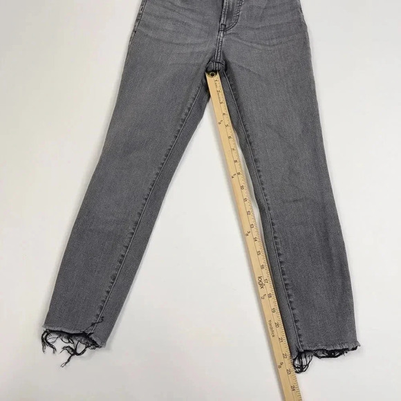 Everlane Raw Hem High Rise Skinny Ankle Jeans Faded Black 25 - Picture 3 of 12